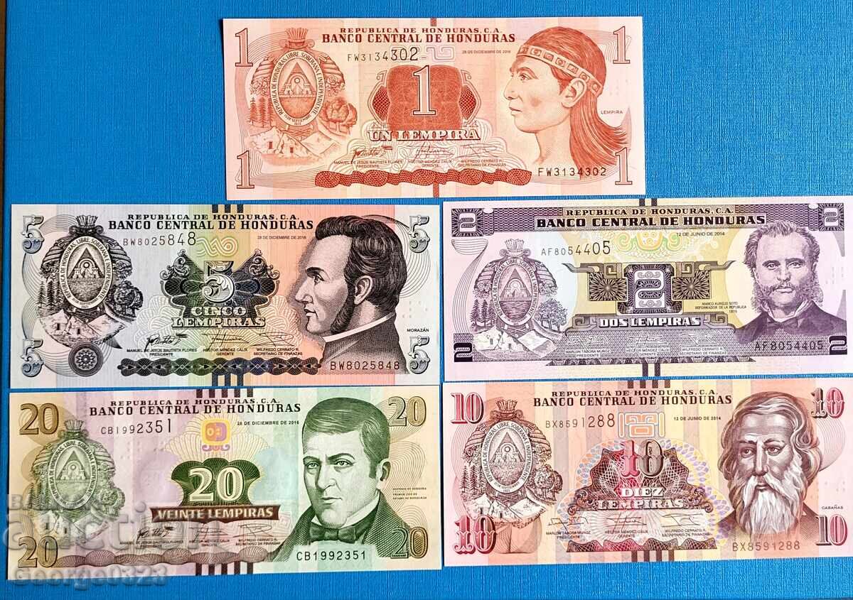 Ονδούρας 2014 2016 5 τεμάχια UNC Νέα