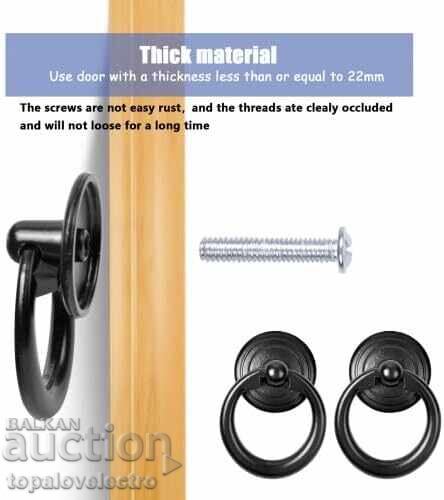 Set of 10 vintage cabinet handles, black metal with price 11.00 BGN | € 5.62