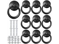 Set 10 mânere vintage pentru dulapuri, negre metalice
