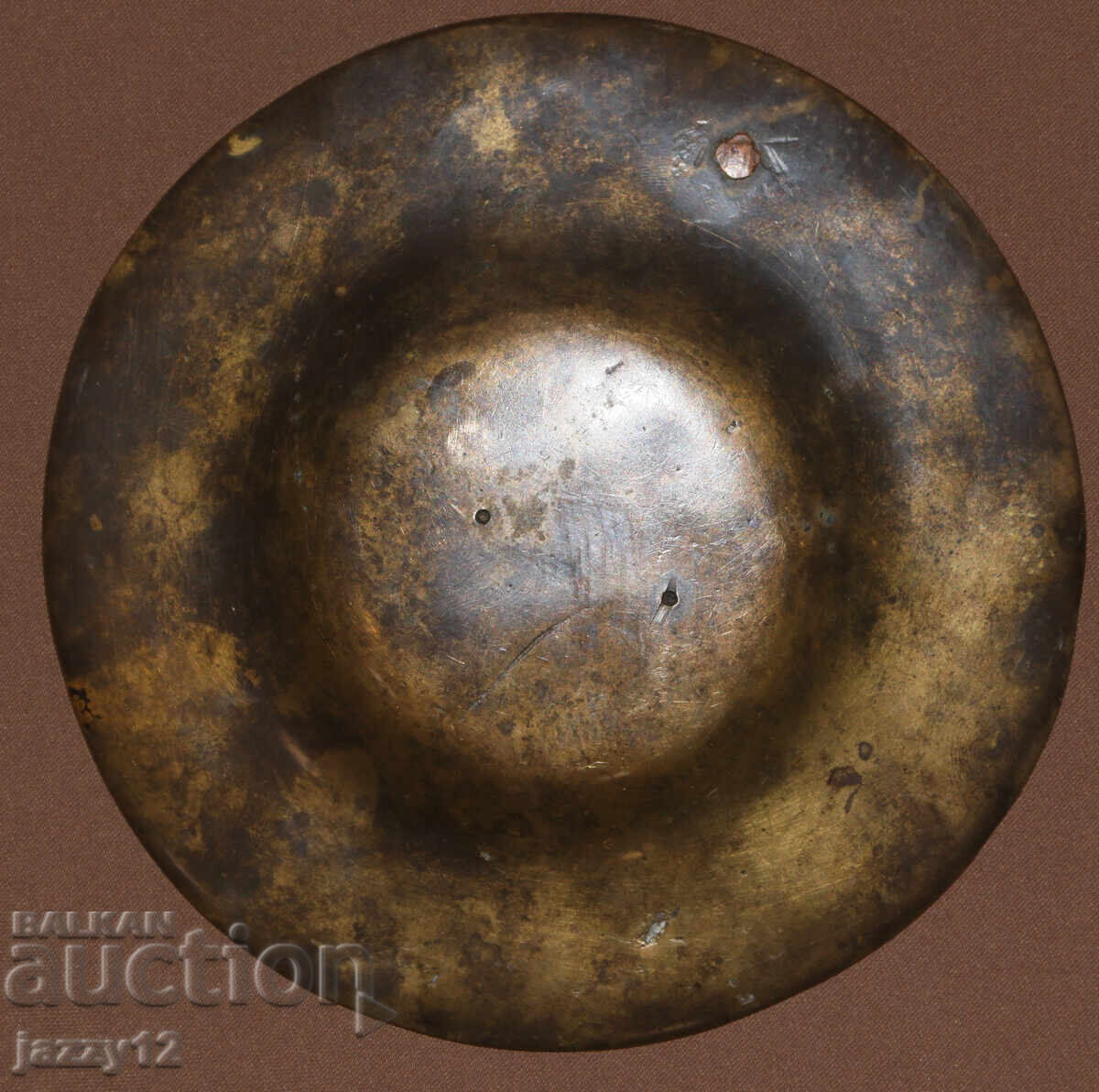 Old small bronze decorative plate - 6