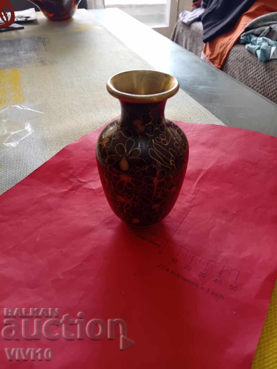 Antique enameled vase, cloisonné 10cm with price 60.00 BGN | € 30.68