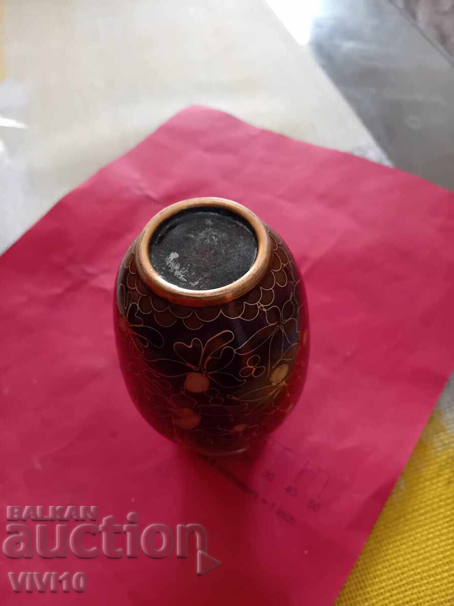 Delivery of Antique enameled vase, cloisonné 10cm