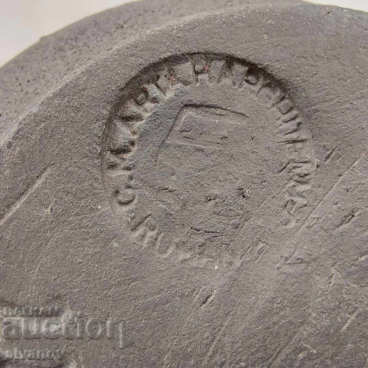 Доставка на Стара румънска керамична ваза от черна глина #3281 Доставка на Стара румънска керамична ваза от черна глина #3281