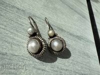 Silver earrings with pearls No. 7539