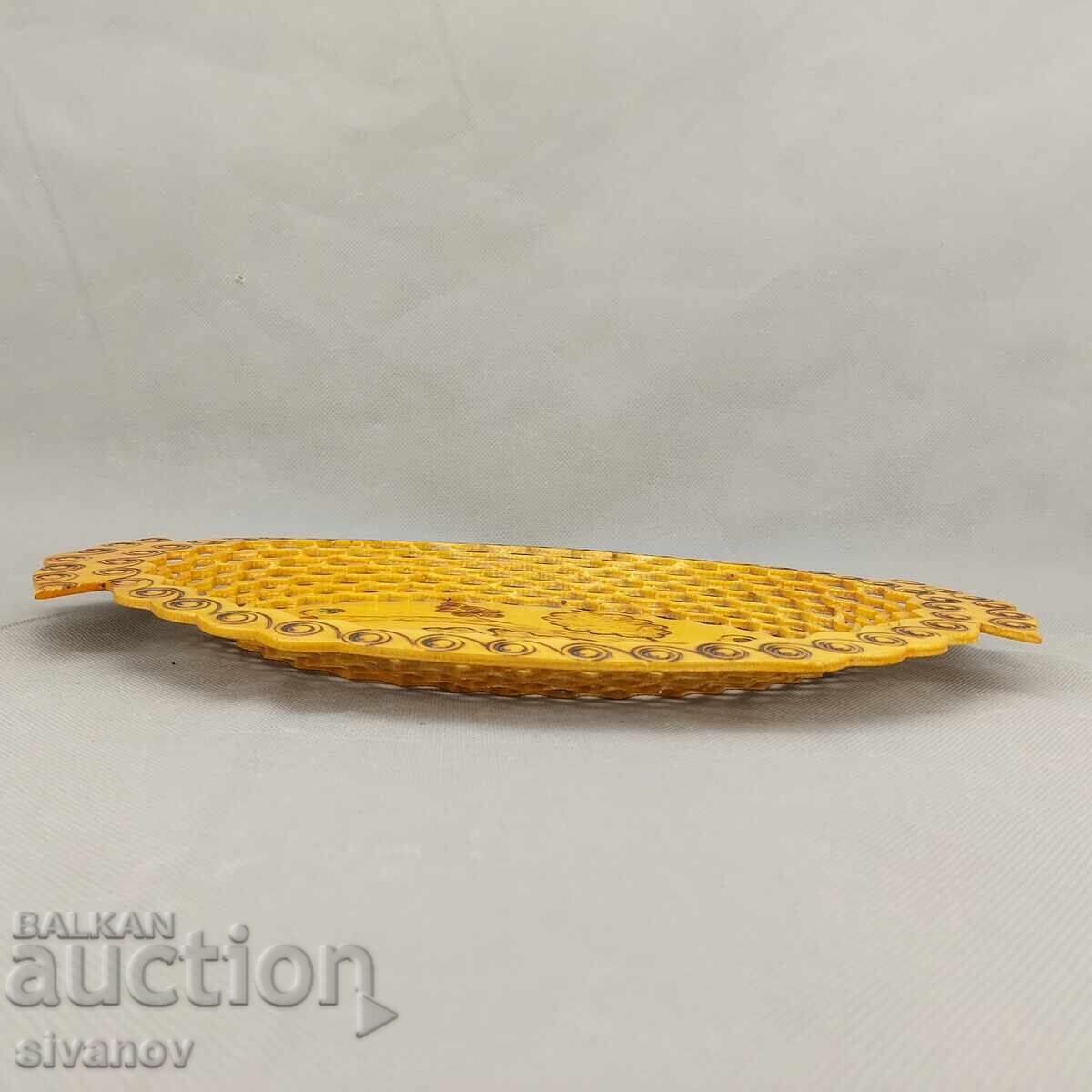 Стара красива дървена чиния, панер, купа за плодове #3291 с цена 14.99 лв. | € 7.66