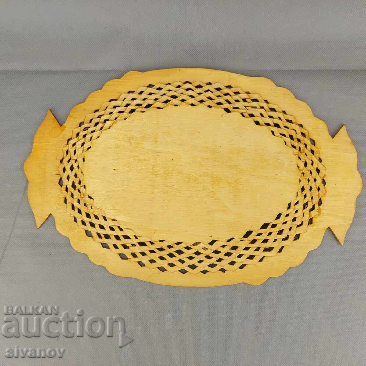 Стара красива дървена чиния, панер, купа за плодове #3291 - 5