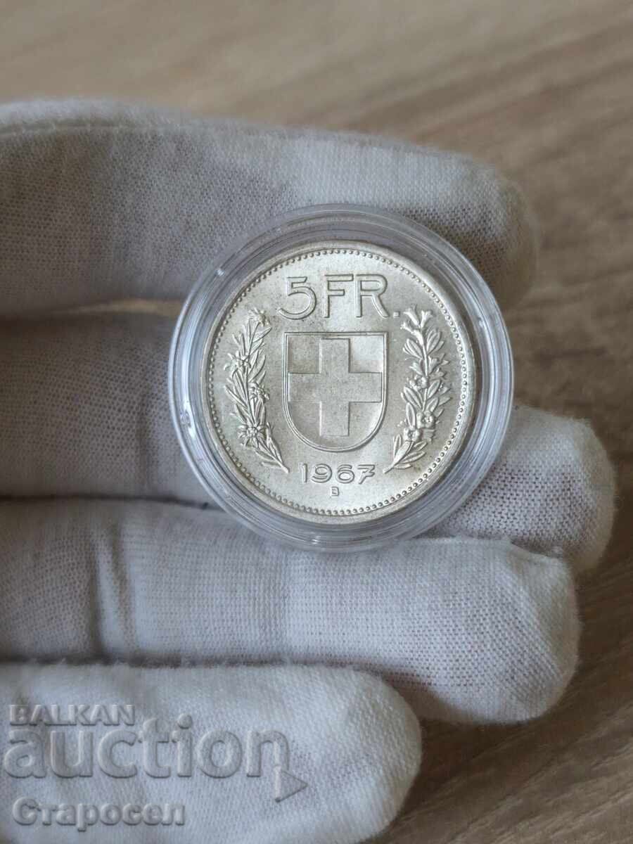 5 франка 1967 година Швейцария 5 франка 1967 година Швейцария