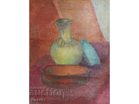 Old oil painting still life