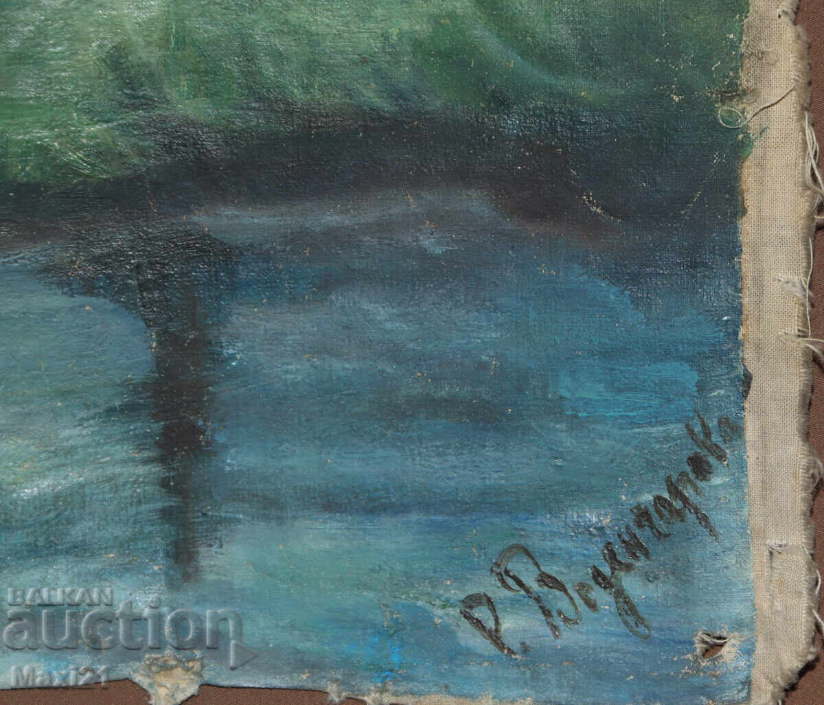 Old oil painting landscape - 5