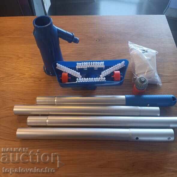 Livrarea Aspirator pentru piscină, cu perie și 4 tije mobile, 143cm