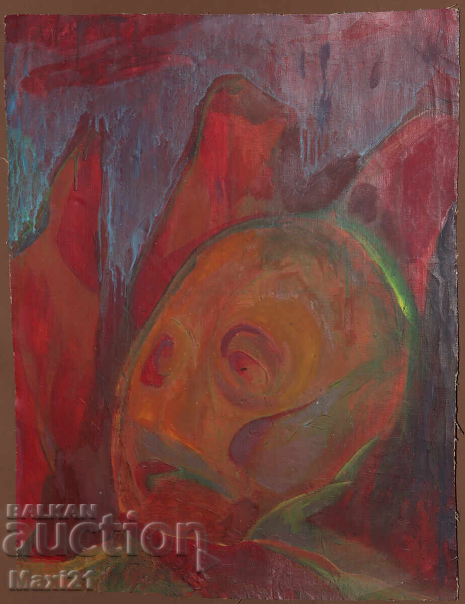 Ελαιογραφία, αφηρημένο πορτρέτο με τιμή 240.00 BGN | € 122.71