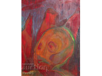 Oil painting, abstract portrait