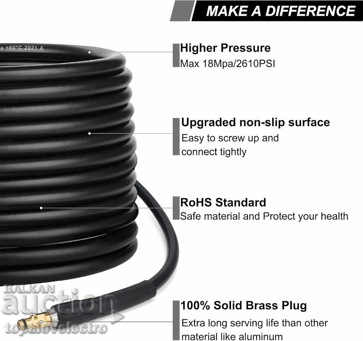 Παράδοση Εφεδρικός σωλήνας για πλυστικό μηχάνημα 10 μ, για Karcher K2–K7