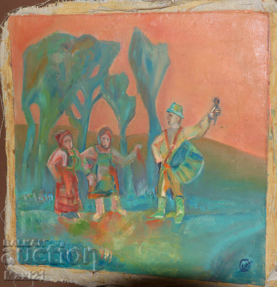 Oil painting, figurative composition with price 250.00 BGN | € 127.82 Oil painting, figurative composition with price 250.00 BGN | € 127.82