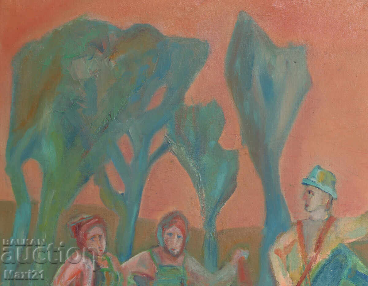 Delivery of Oil painting, figurative composition Delivery of Oil painting, figurative composition