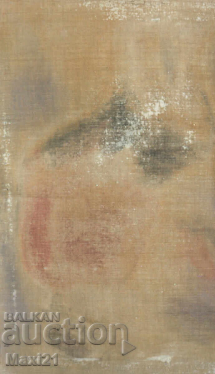 Old oil painting, female portrait - 7