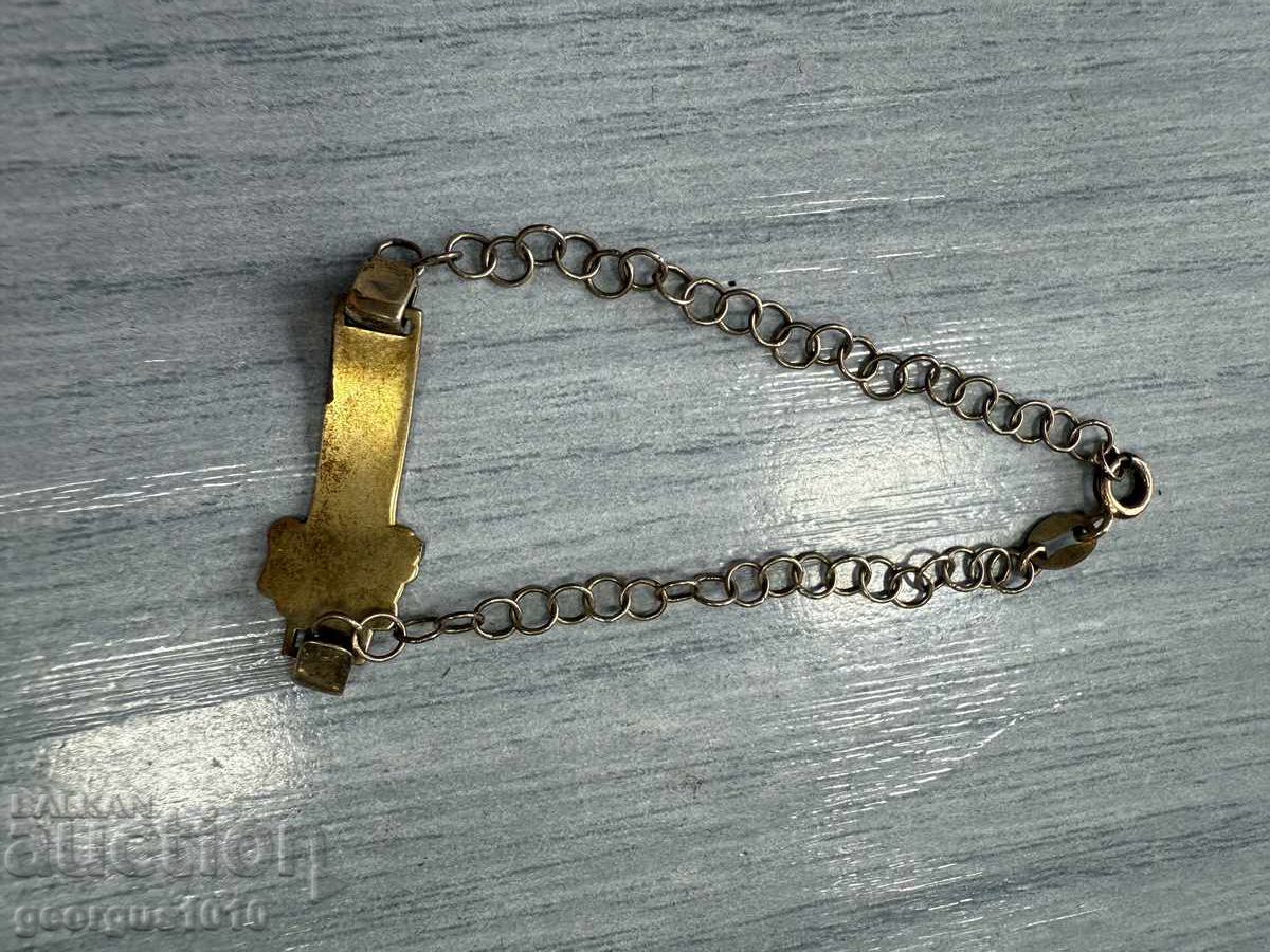 Аукцион Детска сребърна гривна с позлата №7542