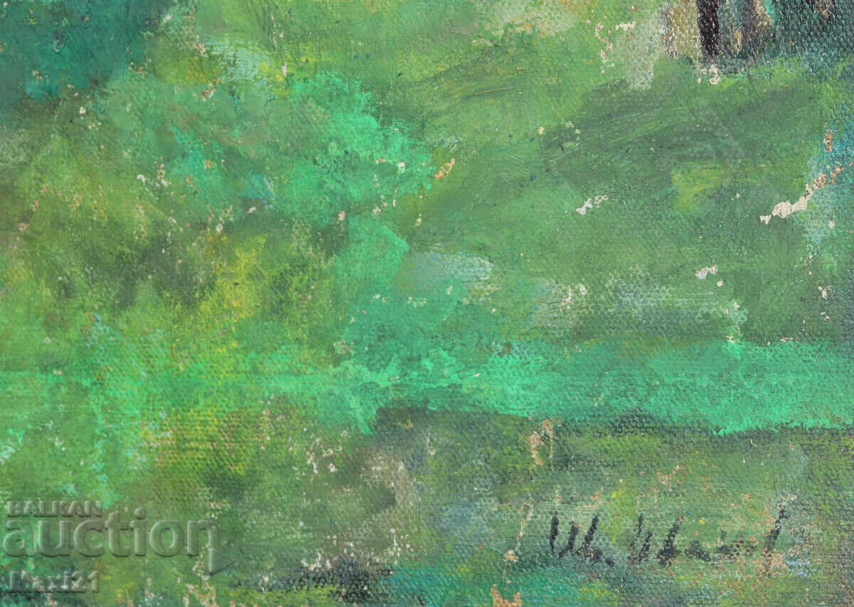 Old oil painting, forest landscape - 6