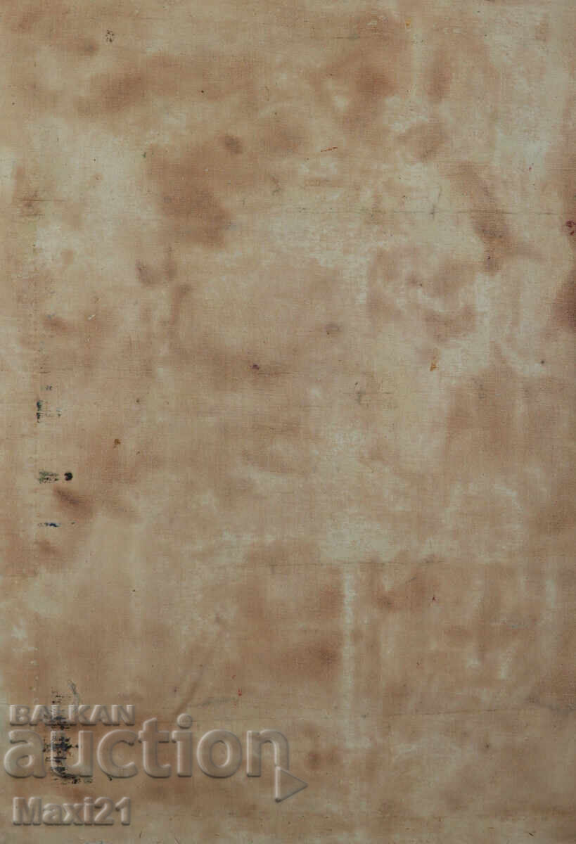 Стара картина маслени бои градски пейзаж - 7