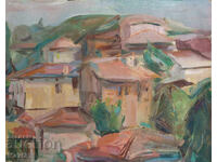 Παλιός ελαιογραφία αστικό τοπίο