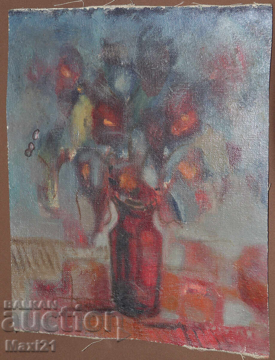Oil painting still life vase with flowers with price 150.00 BGN | € 76.69