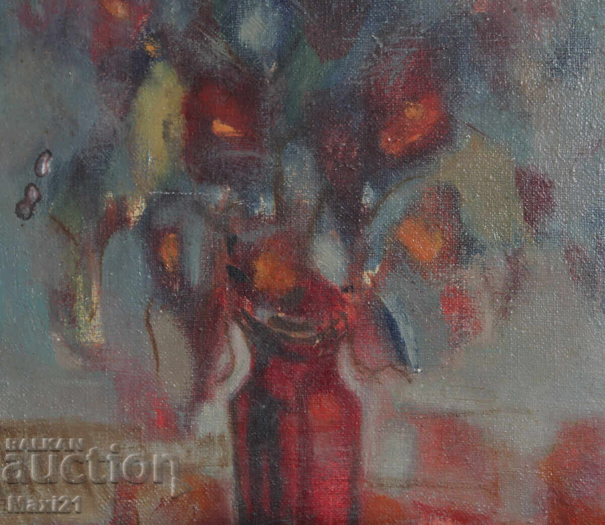 Oil painting still life vase with flowers - 5