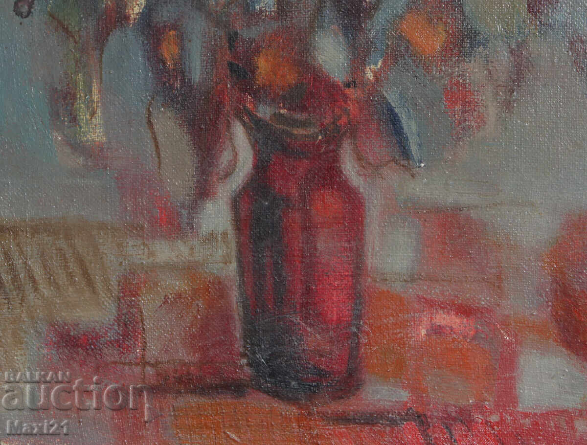 Oil painting still life vase with flowers - 6