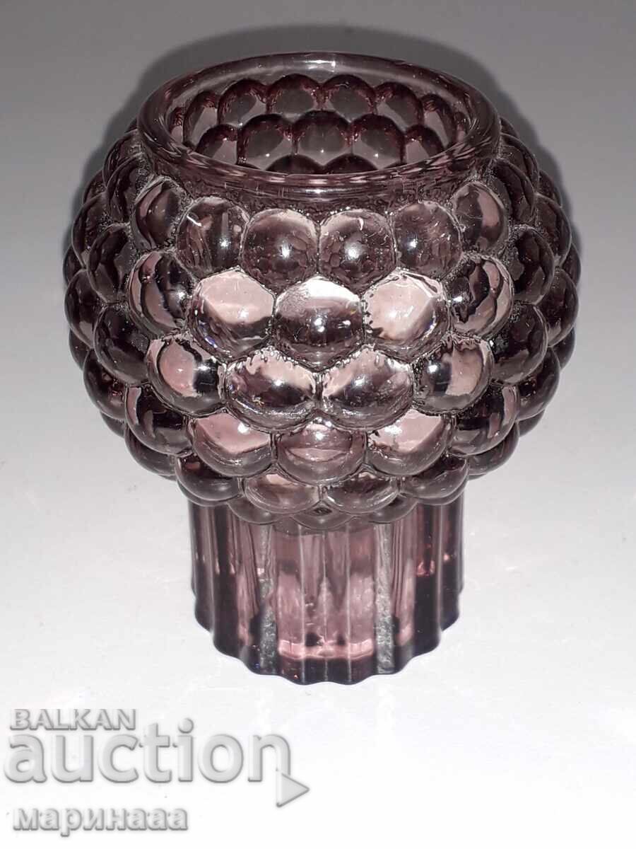 MASSIVE DOUBLE GLASS CANDLEHOLDER - 5