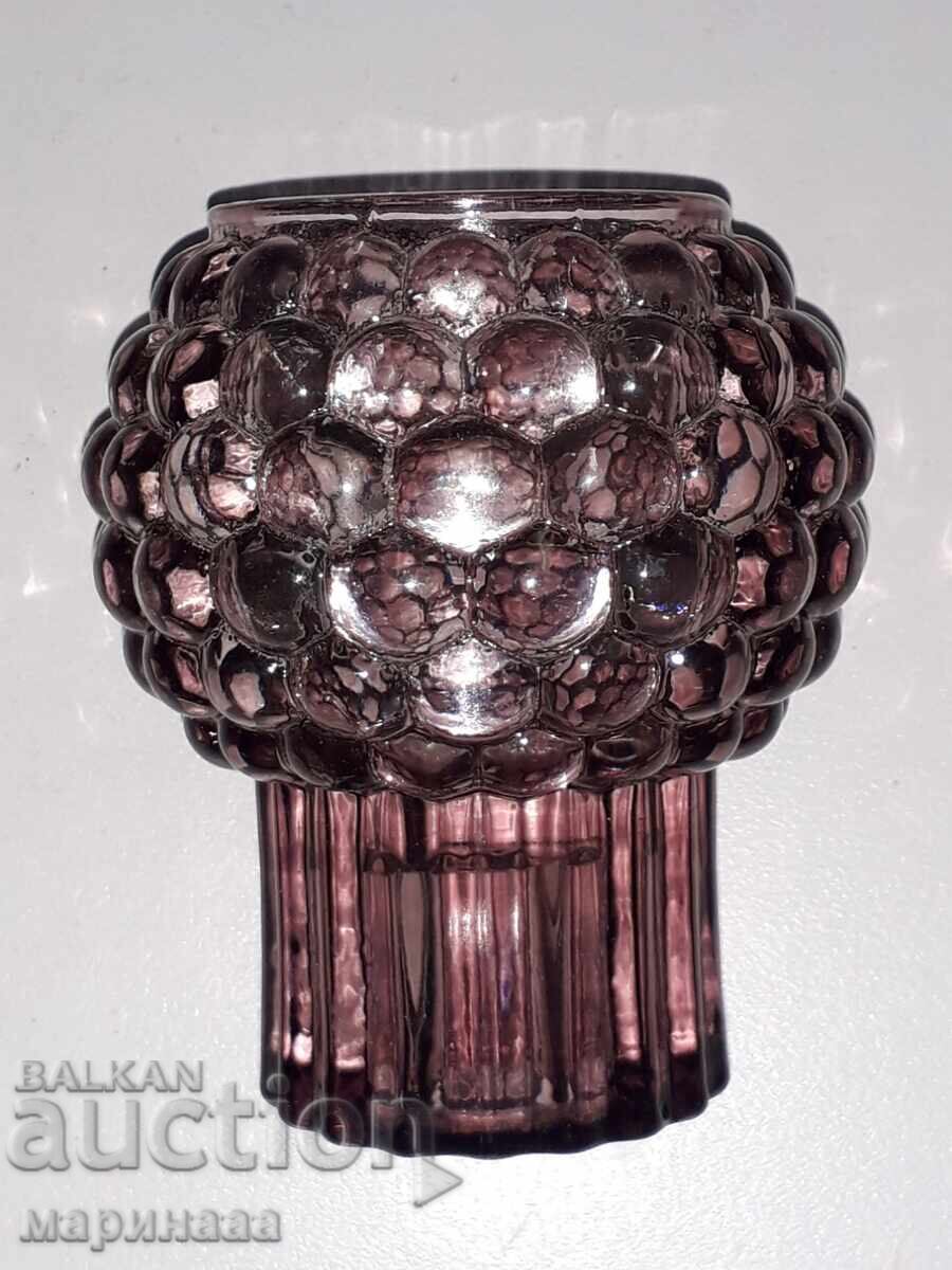 MASSIVE DOUBLE GLASS CANDLEHOLDER