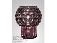 MASSIVE DOUBLE GLASS CANDLEHOLDER