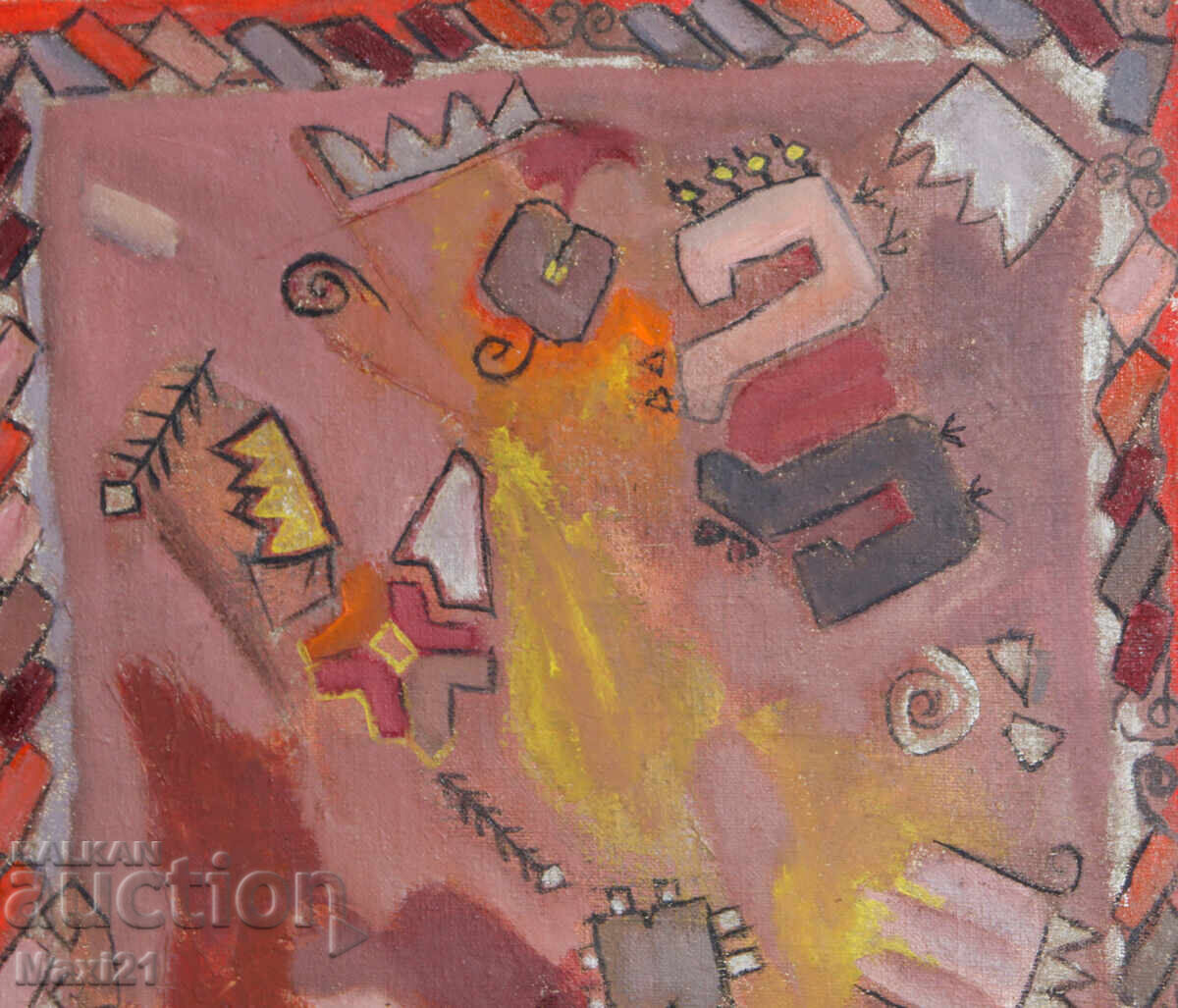 Delivery of Abstract painting, oil paints on canvas