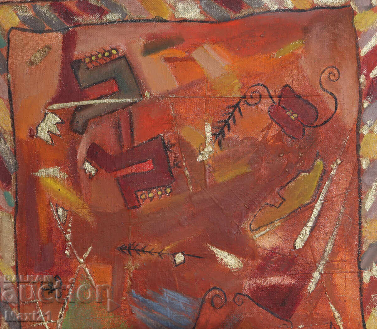 Delivery of Abstract painting, oil paints on canvas