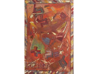 Abstract painting, oil paints on canvas