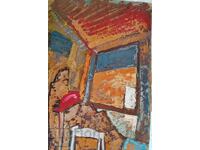 Interior 3, Vlado Rumenov, 2023, 70/50 cm, mixed media on canvas