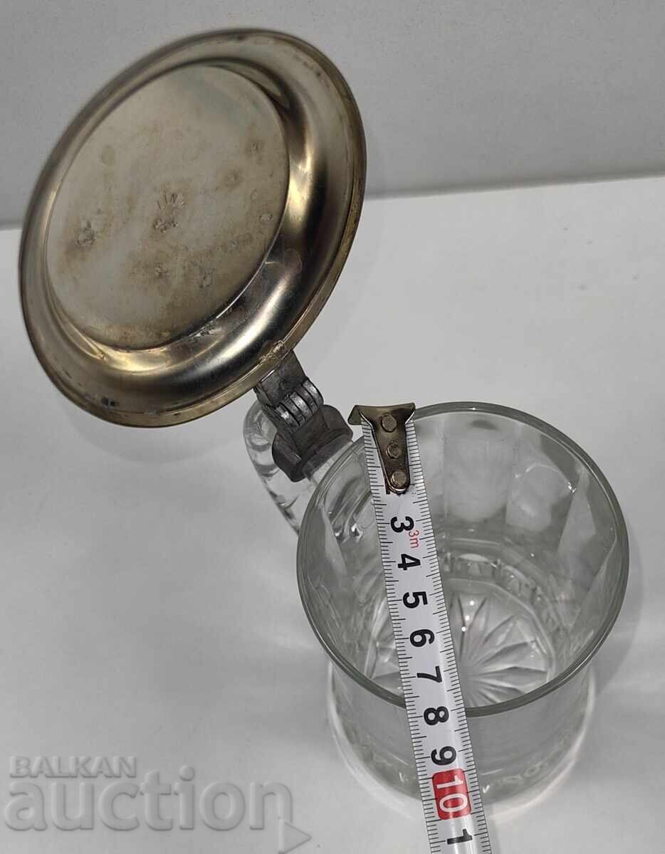 German Beer Stein with Lid, Excellent Condition - 5