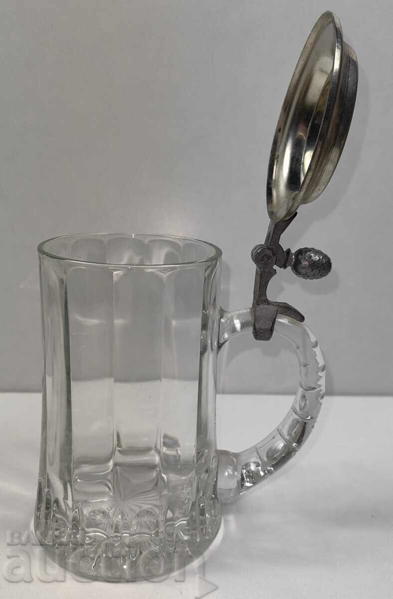 German Beer Stein with Lid, Excellent Condition - 6