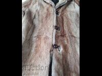Haină de blană de nurcă din piele naturală