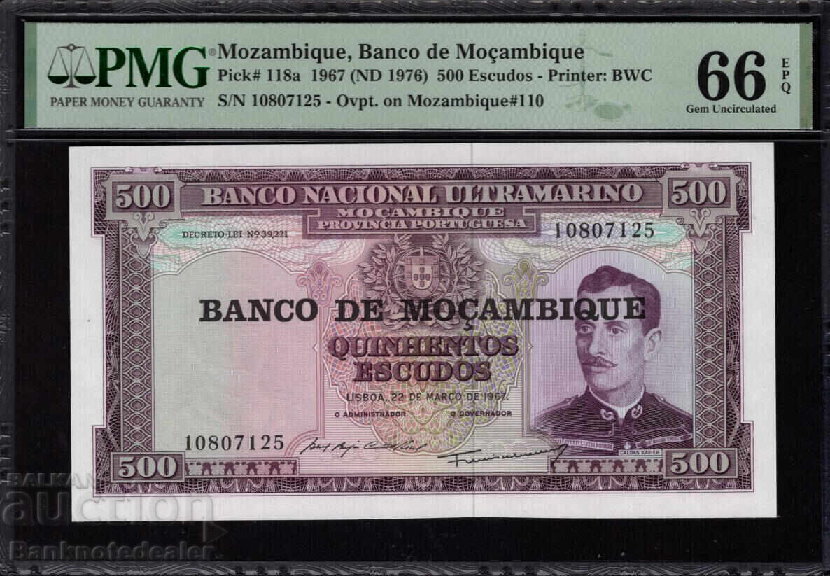 Μοζαμβίκη 500 Escudos 1967 Pick 118a PMG 66 EPQ