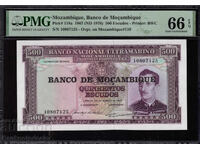 Mozambic 500 Escudos 1967 Pick 118a PMG 66 EPQ