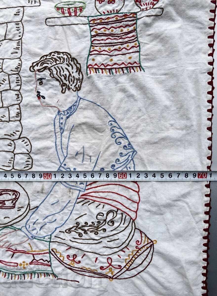 Licitație COVOR CHILIM BRODAT MANUAL PENTRU PERETE ȘEVIȚĂ FOLCLOR ETNO