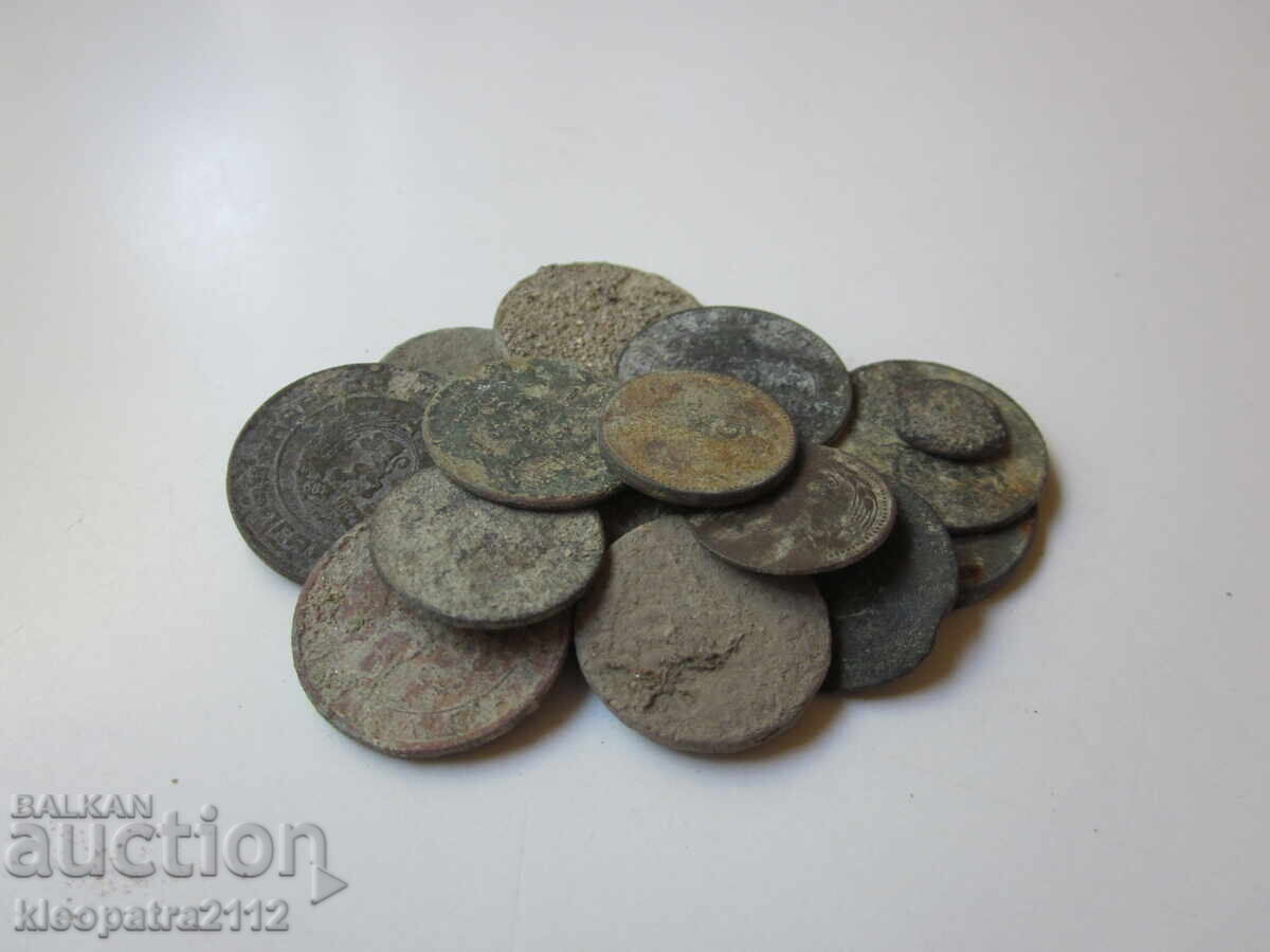 Auction  Bulgarian coins - 16pcs uncleaned