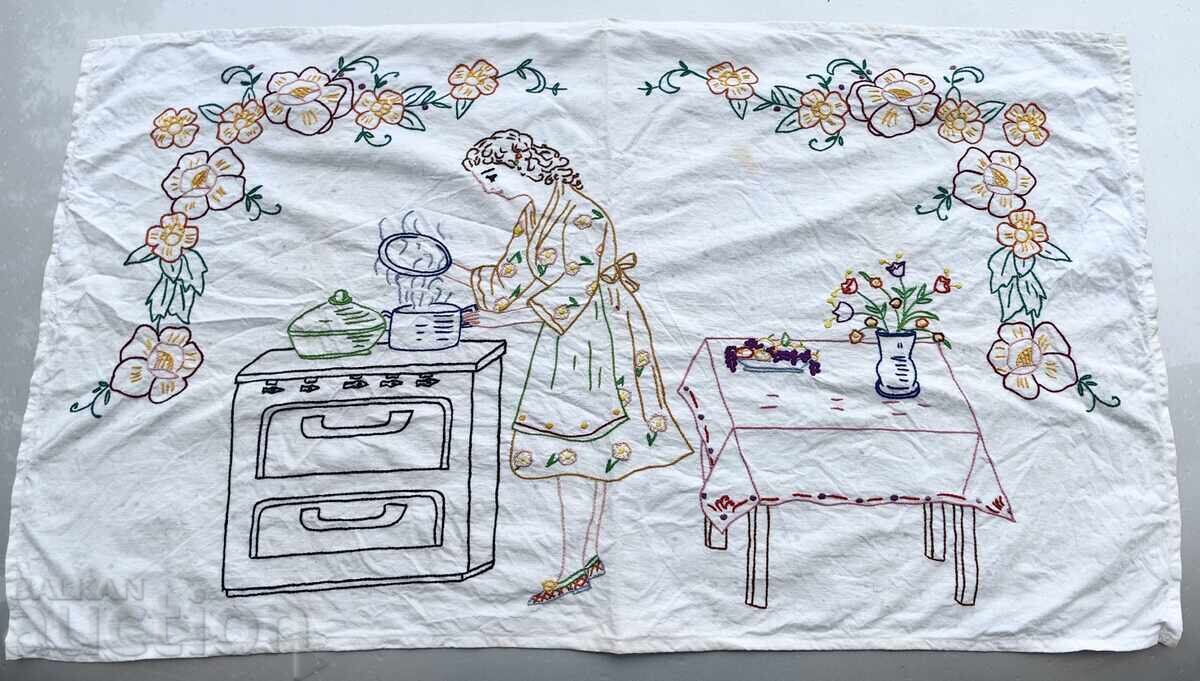 Hand-embroidered rug carpet for wall shevitza folklore ethno