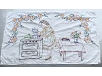 Hand-embroidered rug carpet for wall shevitza folklore ethno