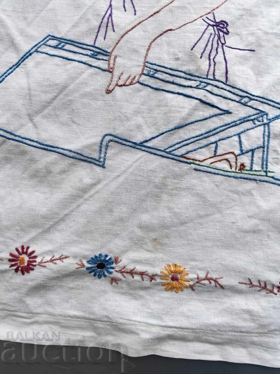 Delivery of Hand-embroidered rug carpet for wall shevitza folklore ethno