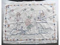 Hand-embroidered rug carpet for wall shevitza folklore ethno