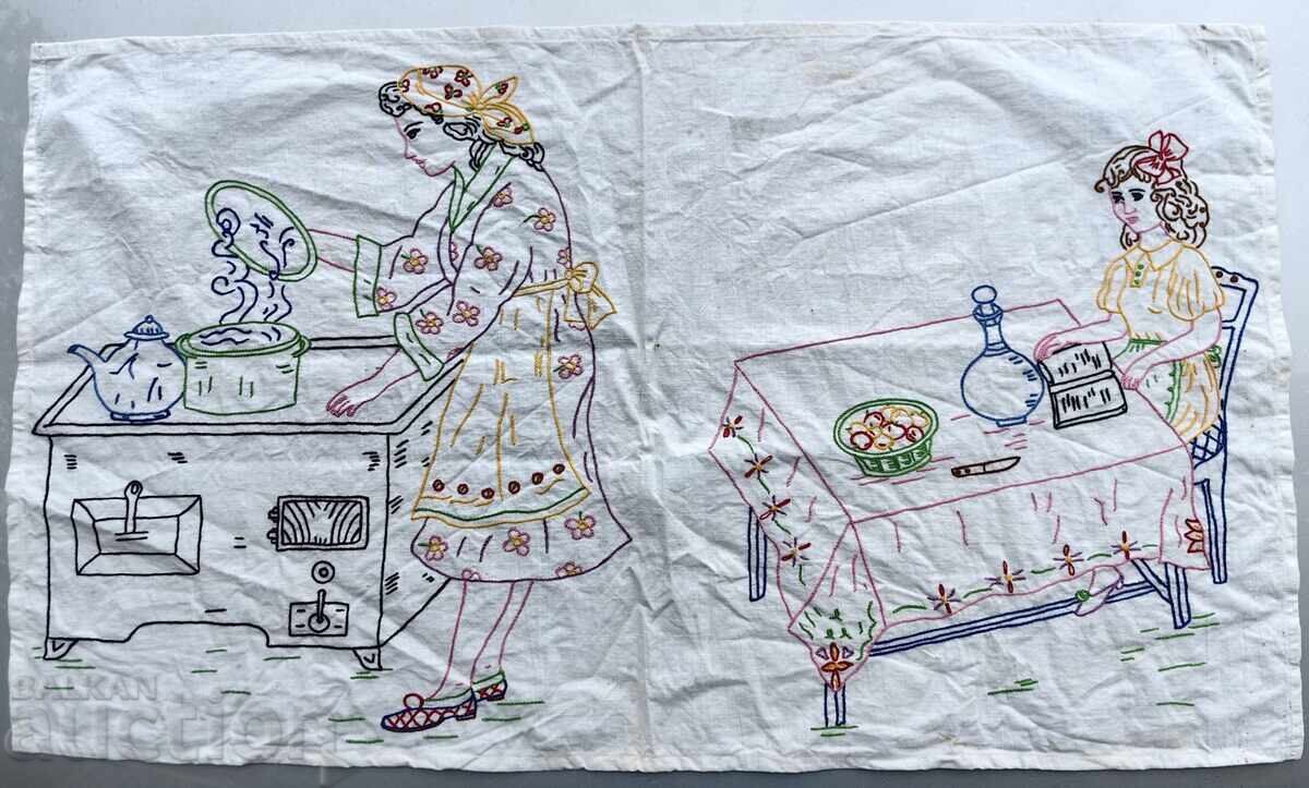 Hand-embroidered rug carpet for wall shevitza folklore ethno