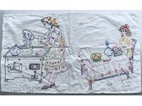 Hand-embroidered rug carpet for wall shevitza folklore ethno