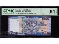 Liberia 500 Dolari 2024 Pick 40b PMG 64 EPQ Ref 1628 Unc
