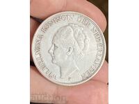 Netherlands 2 1/2 Gulden 1943 Wilhelmina Silver