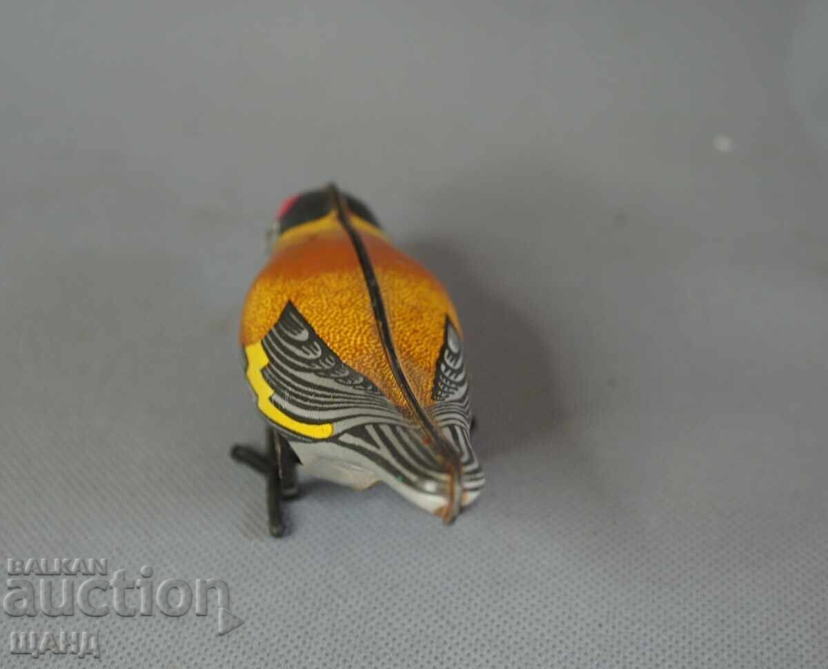 Δημοπρασία Παλιό μηχανικό μεταλλικό παιχνίδι φιγούρα πουλιού σπουργίτι